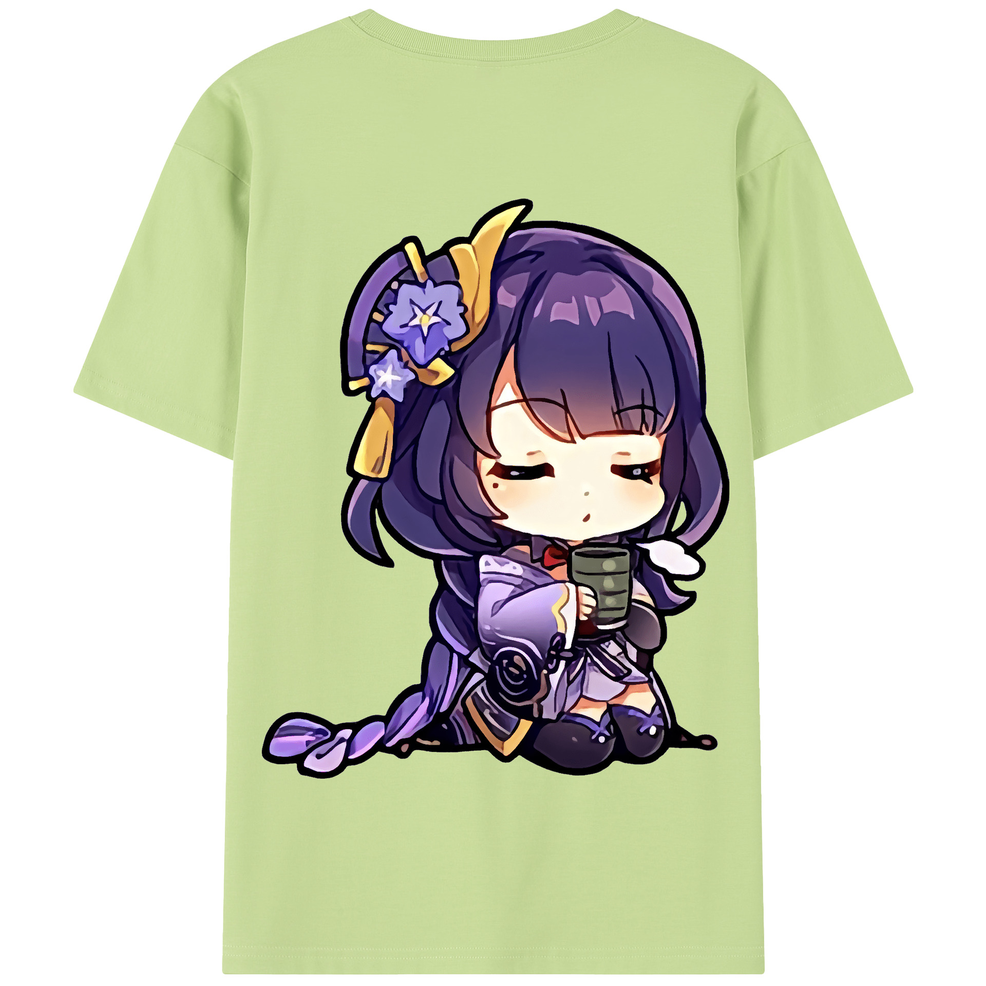 げんし神 雷電将軍 らいでんしょうぐん genshin Raiden Shogun 綿100％半袖Tシャツ（背面プリント）